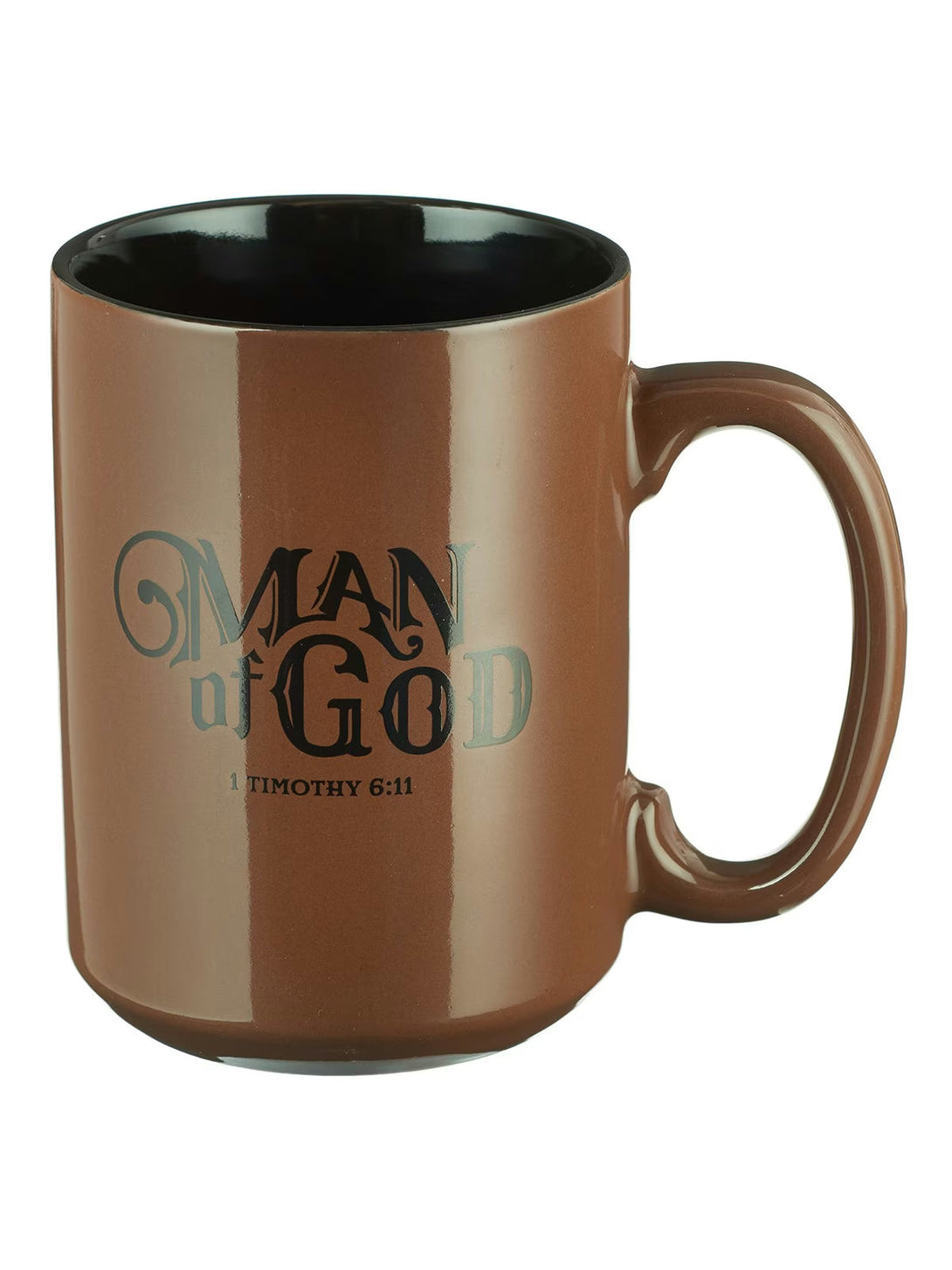 Christian Art-Mug Man Of God Black/Brown 1 Timothy 6:11 14oz Mug524