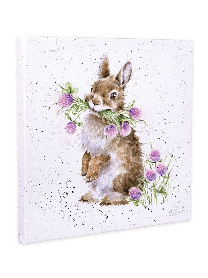 Wrendale Canvas Art WILKD001 Bunny Pink Flowers