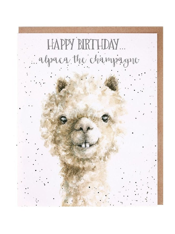 Card - AOC125 - Happy Birthday - Alpaca the Champagne