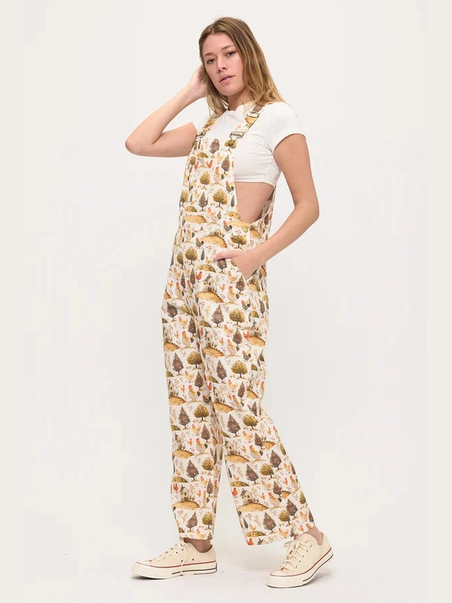Overalls Rooster Barn Print AW2676