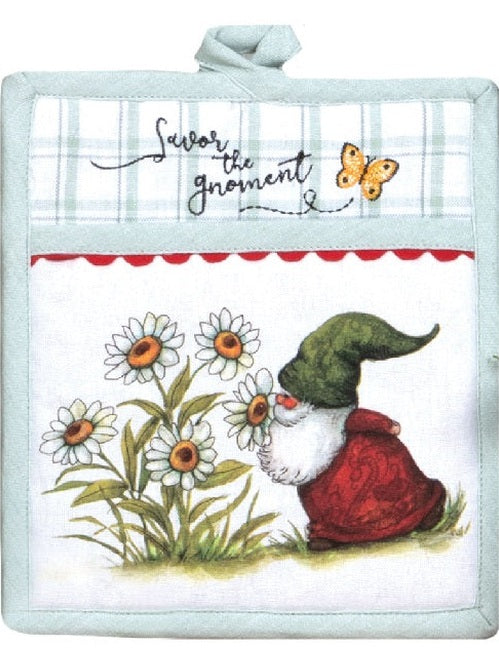 Pot Holder-Pocket-Garden Gnome-8x10"-R7582