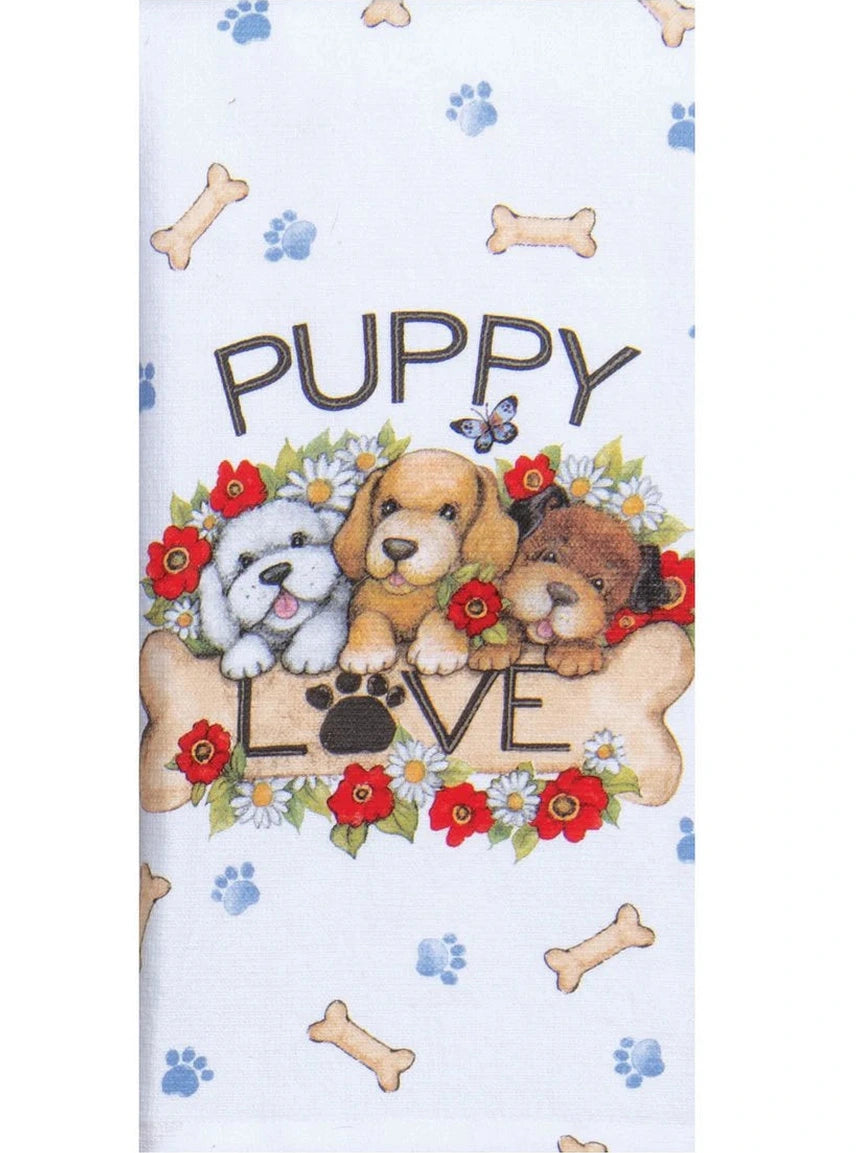 Tea Towel Puppy Love Dual Purpose Terry R8258