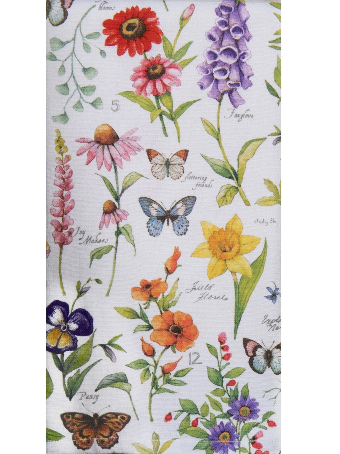 Tea Towel Butterfly Floral Toss Dual Purpose Terry R8393