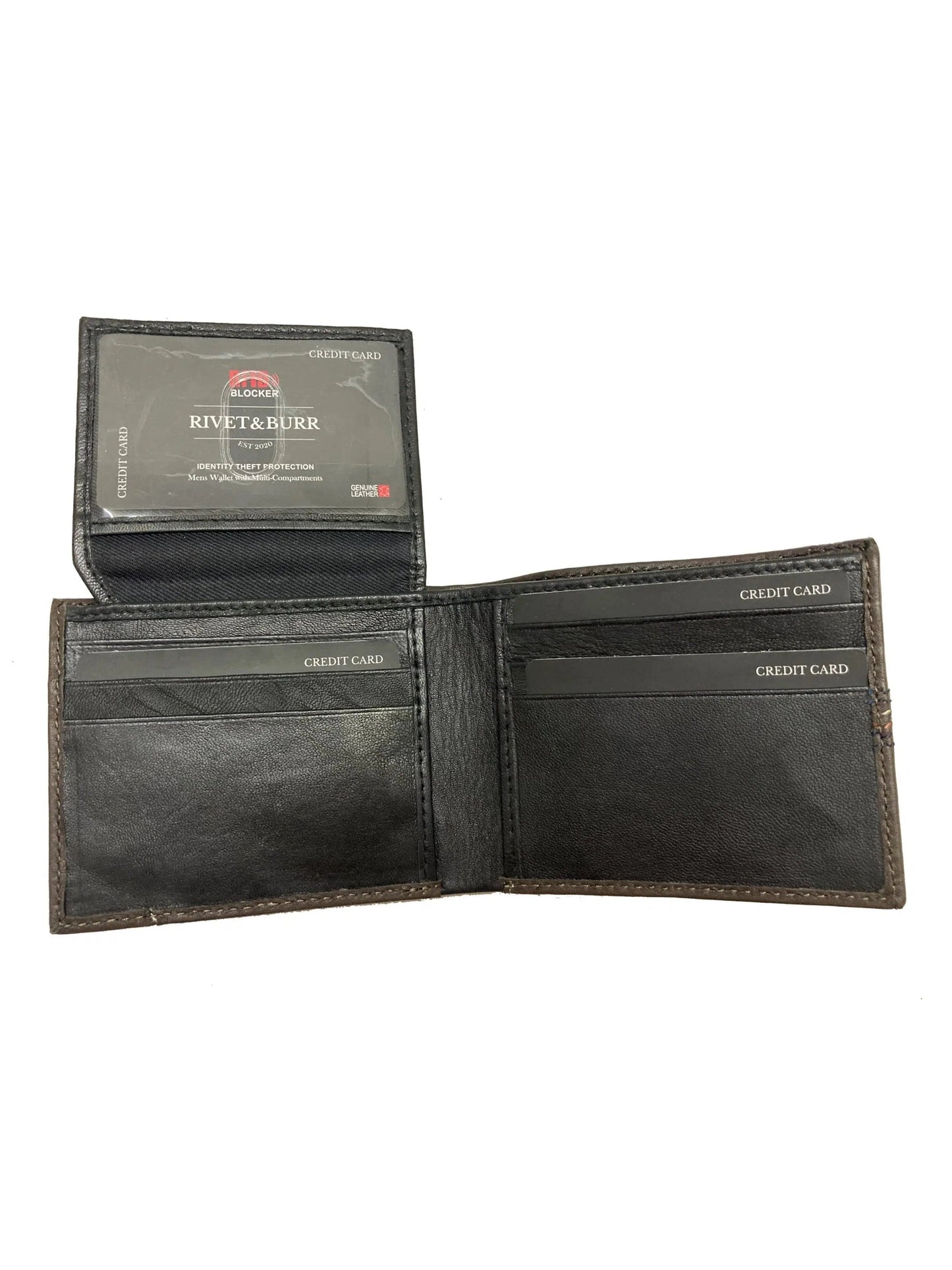 Wallet Bifold with Flap Over Includes Key Chain Black Leather Rbmwvt25 