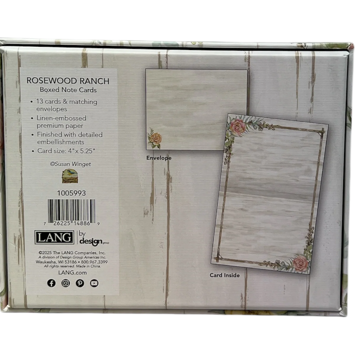 Note Cards Rose Wood Ranch Highland Cow 13Pk 1005993