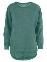 Sweatshirt Emerald Melange Poncho Fleece Rounded Bottom Women's RDG65A23SLD