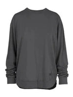 Sweatshirt Espresso Black Poncho Top Oversized Rounded Bottom Vintage Washed Women's RDG62W92SLD
