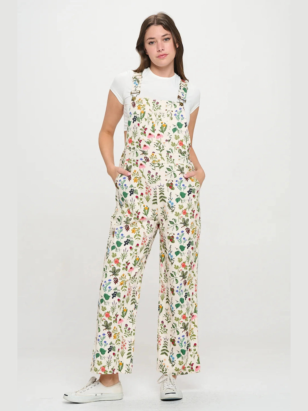 SM-Overalls Floral Garden Print Women's Aw2455