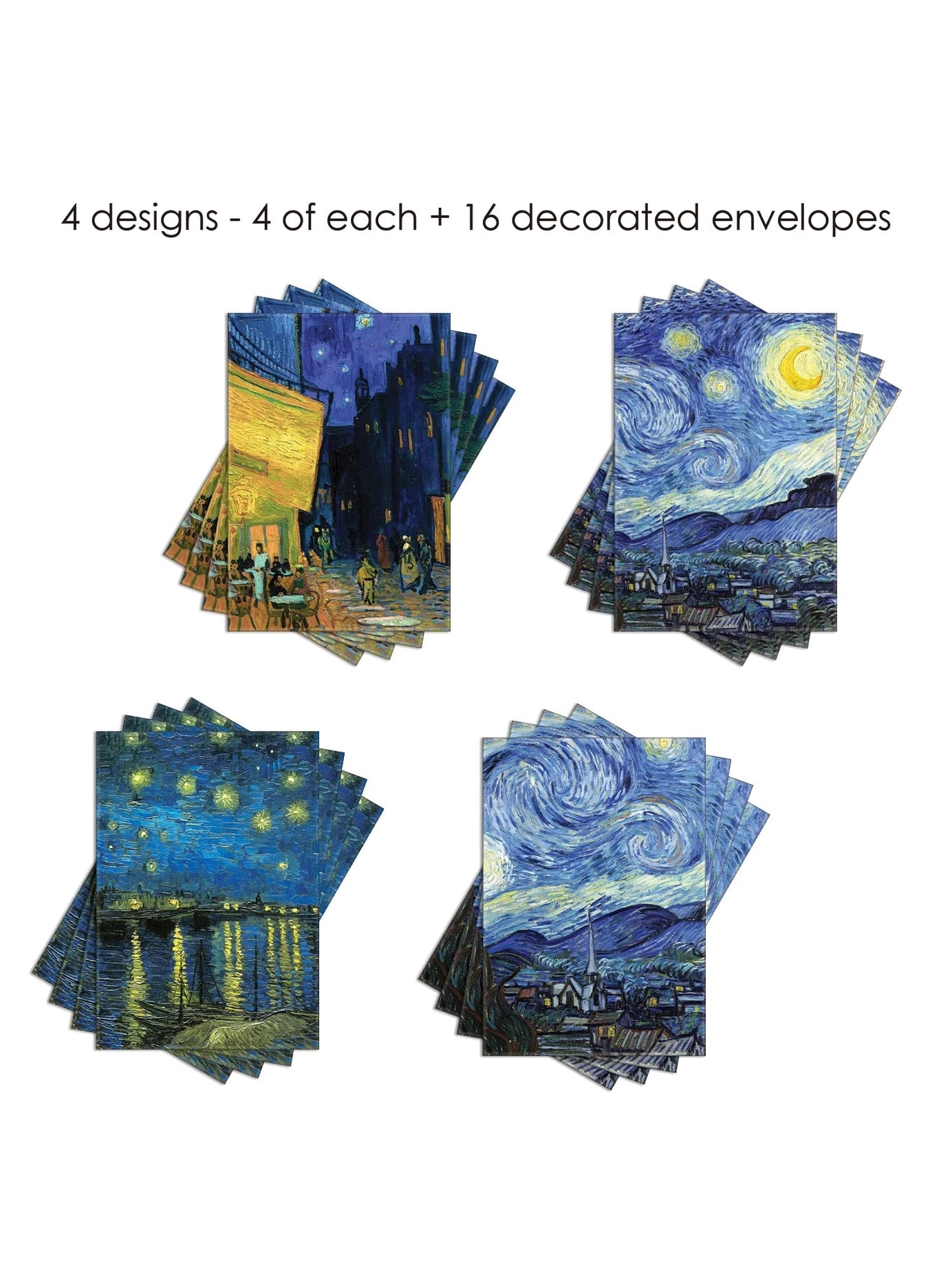 Note Cards Van Gogh At Night 16 Pk Cards & Envelopes St-Ncards-a