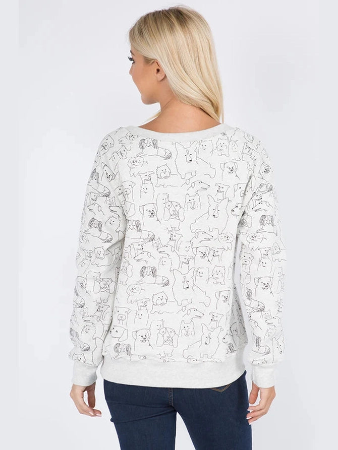 Sweatshirt Pullover Different Breed Dog Women's Sw60