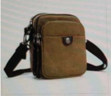 Canvas & Leather Shoulder Bag - Camel-VS-5017 
