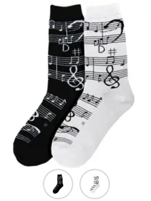 Women's Sock Music Black 6444