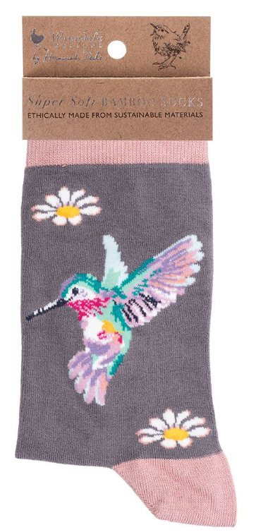 Women's Bamboo Humming Bird Socks - SOCK023 Wisteria Wishes 