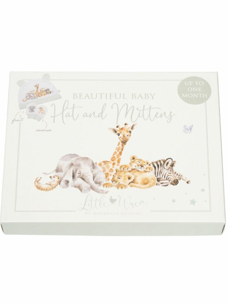 Baby Hat & Mitten Gift Set - Zoo Animals - LTW-HM003