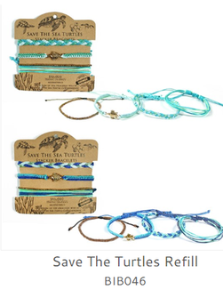 Bracelet Multi Strands Sea Turtle Teal or Blue BIB046