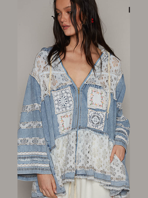 Jacket Denim Patch work Uwt177