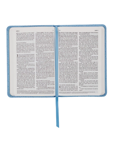 Book Bible Infant New Testament Blue Faux Leather BNLT03