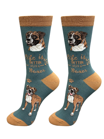 Socks Boxer UnCropped Dog 840-6