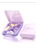 Pill Dispenser Solid Color Lavender 4 Compartment PILLSOLDLAVER
