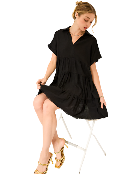 Dress Tiered Black A5365