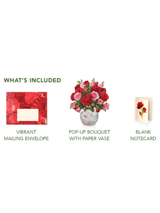 Flower's Boutique Paper Cards Popup Blooming Roses 3739