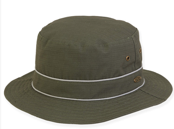 Mens Hats Green Cotton Bucket Brin 2 inch XLarge HTT1132B