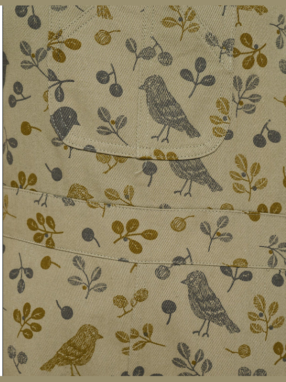 Overalls Bird Floral Print AW2382