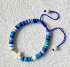 Little Girl Prayer Bracelet with Inspirational Card, Adjustable Faith Bracelet Blue RTCBBL
