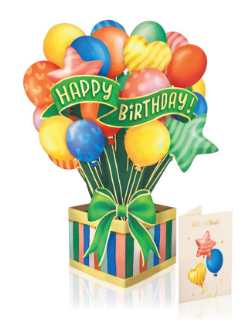Flower's Boutique Paper Cards Popup Birthday Balloons 3744 Classic