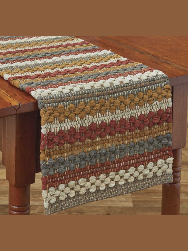 Placemat Woven Gathered Pumpkin Chindi 13x54" Runner 830-13X