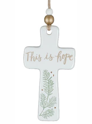 Christmas Cross Ornament 3 Saying's 5" 9745544