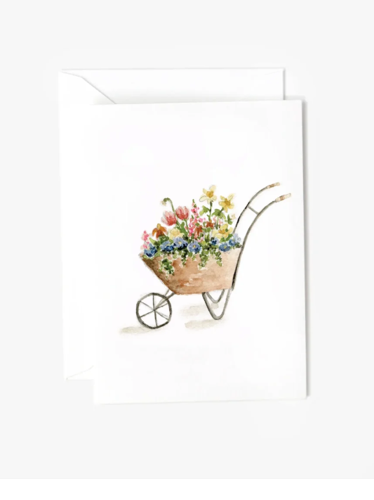Mini Notecard Watercolor Wheel Barrel ELSMCWB
