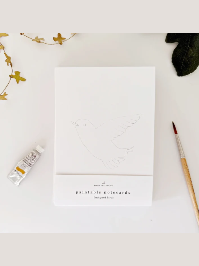 Notecard Set Backyard Birds Watercolor 5x7" EMLPNCBYB