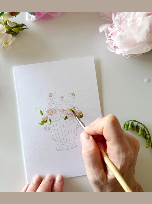 Notecard Set Flower Bouquet Watercolor 5x7" EMLPNBFB