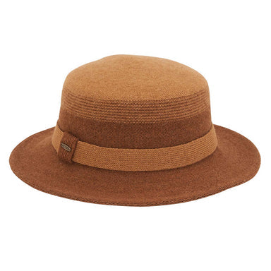 Hat Brown Poly Boater 2.75" Brim Women's-AD1323B