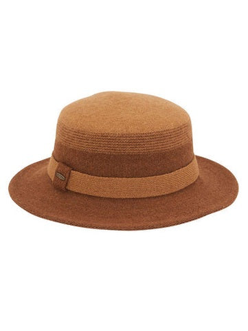 Hat Brown Poly Boater 2.75" Brim Women's-AD1323B