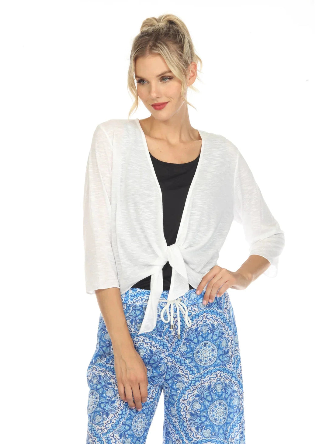 Bolero -Black-Slub-Women's-T-4020