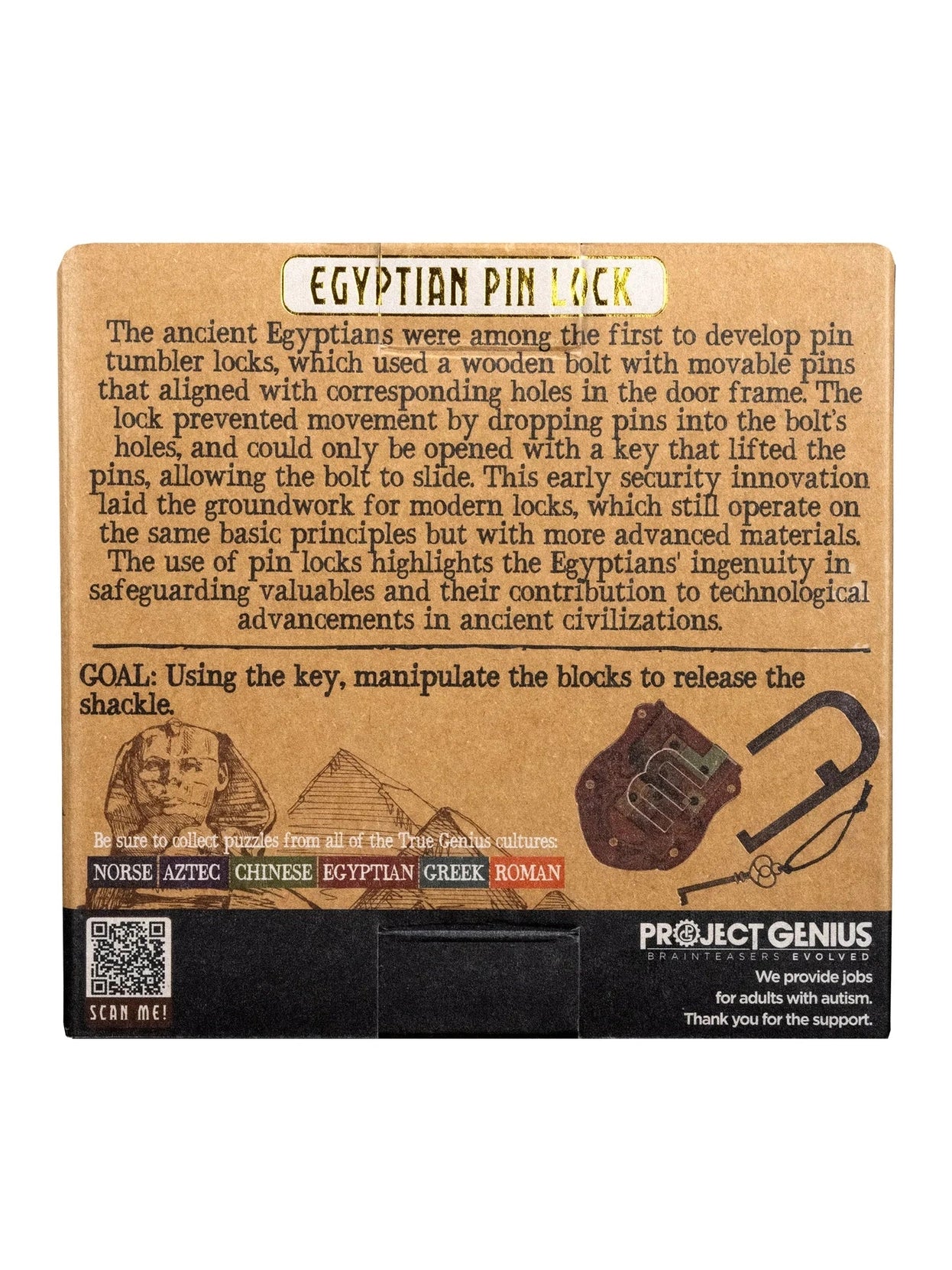 Puzzle Egyptian Pin Lock Tg467