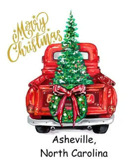 Ornament Christmas Asheville Red Pickup RTCOART