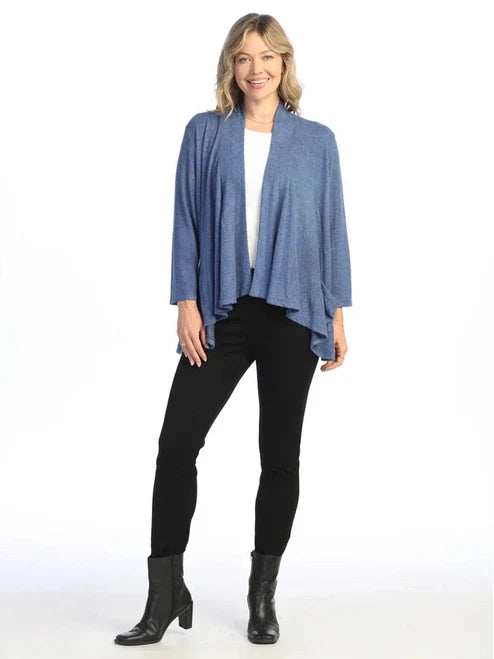 VP4 Blue Cardigan 2 Pocket Span Brushed Hacci