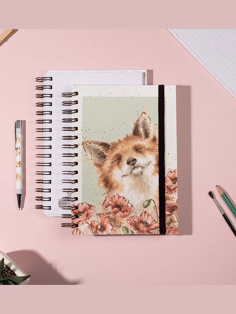 Spiral Notebook (Small) - HB013 - Fox with Poppy
