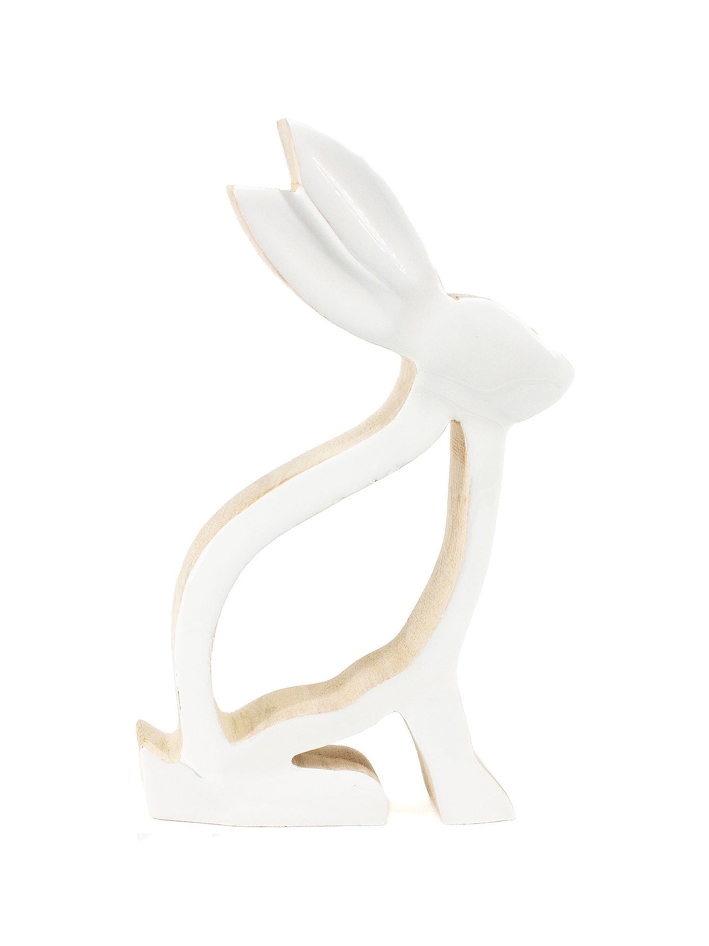Figurine Rabbit Large Wooden/Enamel 4x7" wai41524