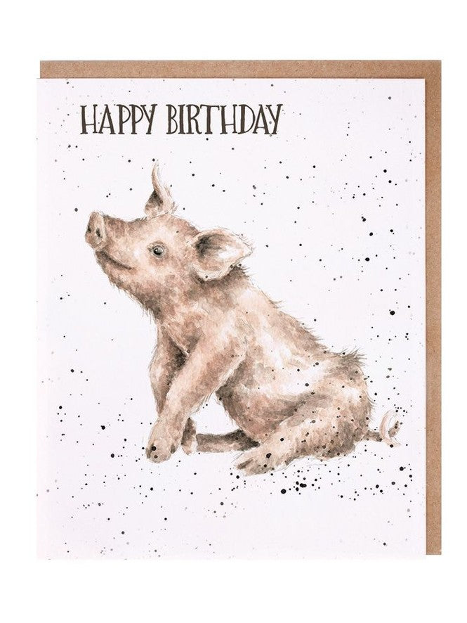 Card - AOC068 - Happy Birthday to a total babe - Piggy