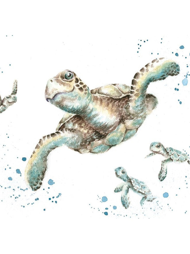 Card - AZ031 - Sea Turtles swimming - blank inside