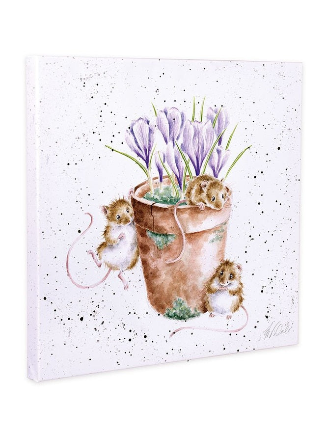Canvas Art Mice Flower Pot Cs204