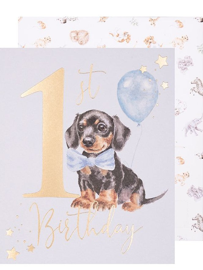 Card - LTW-AOC009 - First Birthday - Puppy Dog