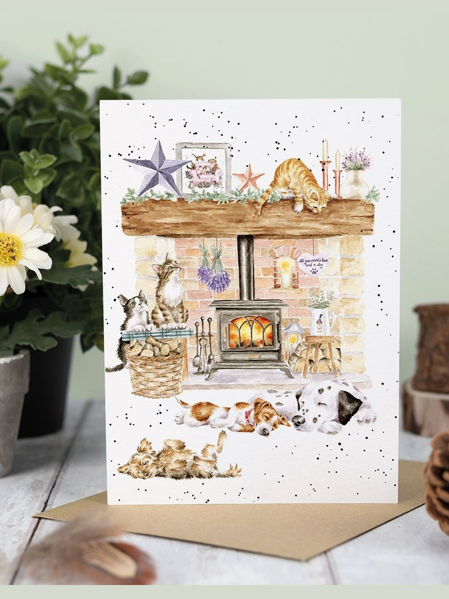 Card Acs211 There's No Place Like Home Pets/Fireplace