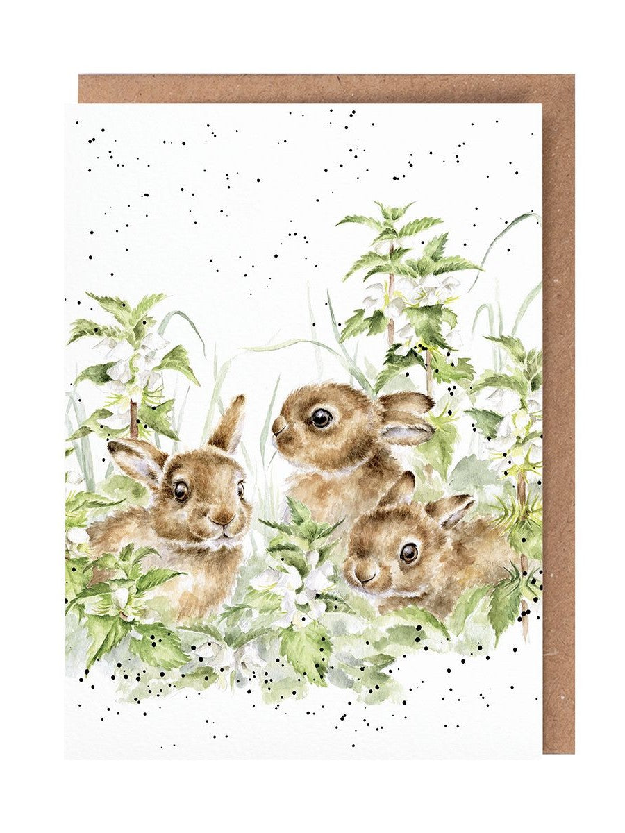Card acs215 Spring Hares 3 Bunnies