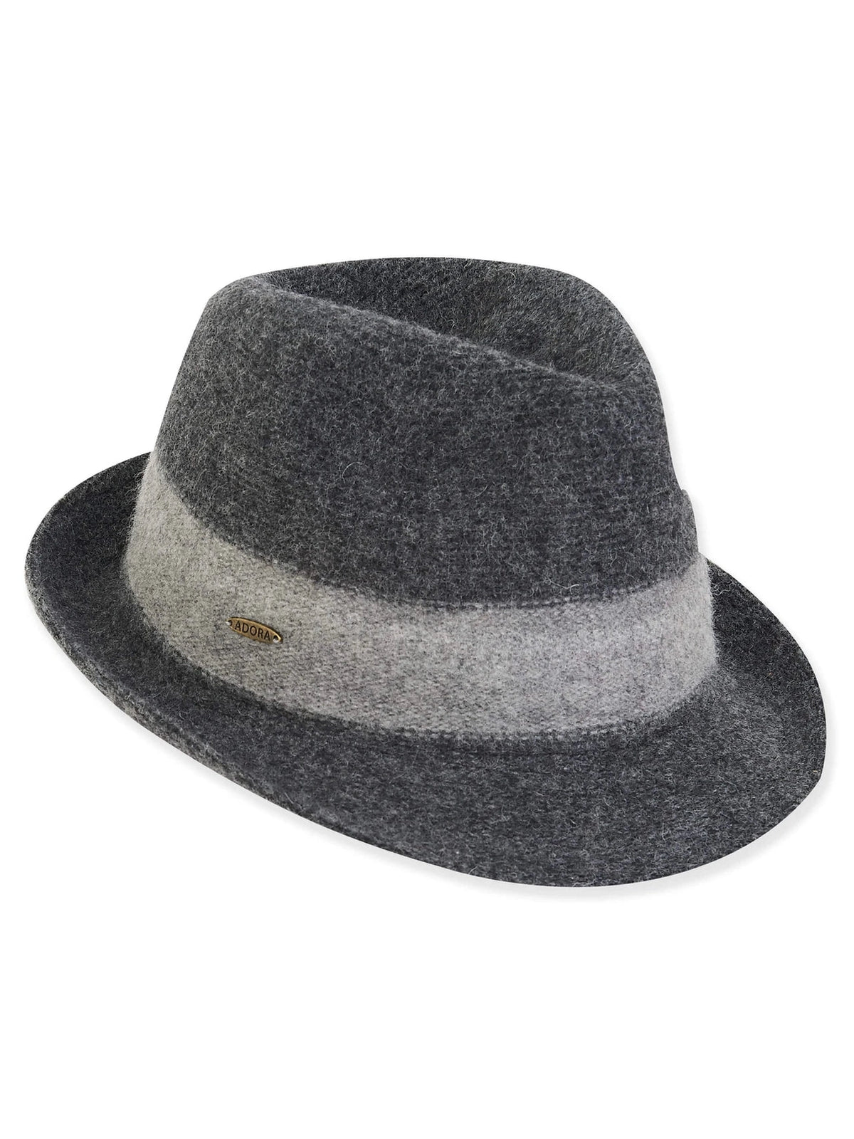 Sun n Sand-Hat Grey Soft Wool Fedora 1.5 "Brim Women's-AD1455A
