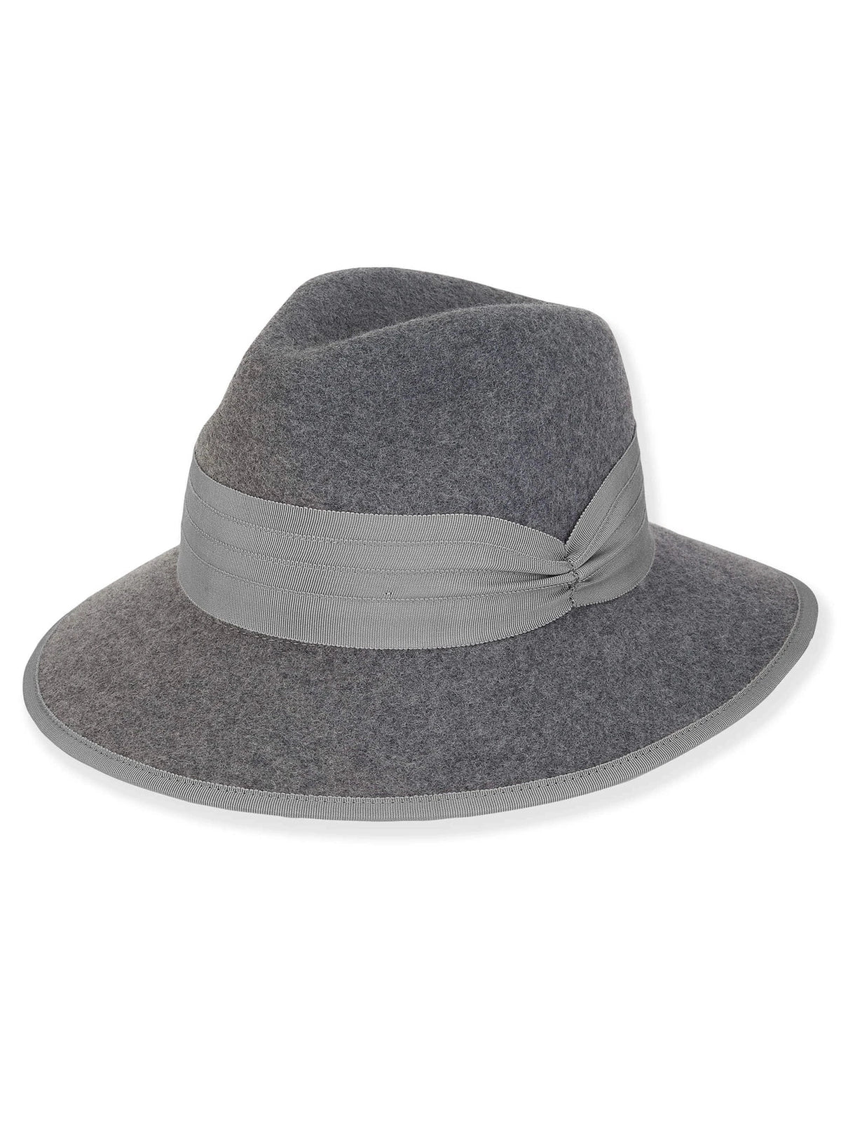 Sun n Sand-Hat Grey Wool Felt Safari 3" Brim Women's-AD1564A